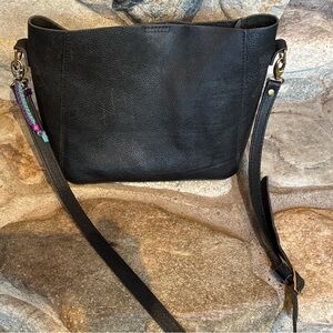 Portland Leather Black Butterfly Crossbody Bag